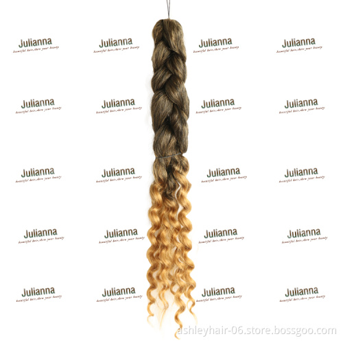 Julianna Japanese Synthetic Naturally Layered Curly Curled Prestretch Pre Stretched Goddess Curl Braiding Hair